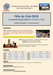 F�te du club - Samedi 22 Juin 2019 (12h30-17h)