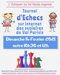 Tournoi par internet des Scolaires du Val Parisis - Dimanche 14 f�vrier 2021