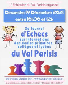 3e Tournoi des Scolaires du Val Parisis - Dimanche 19 d�cembre 2021